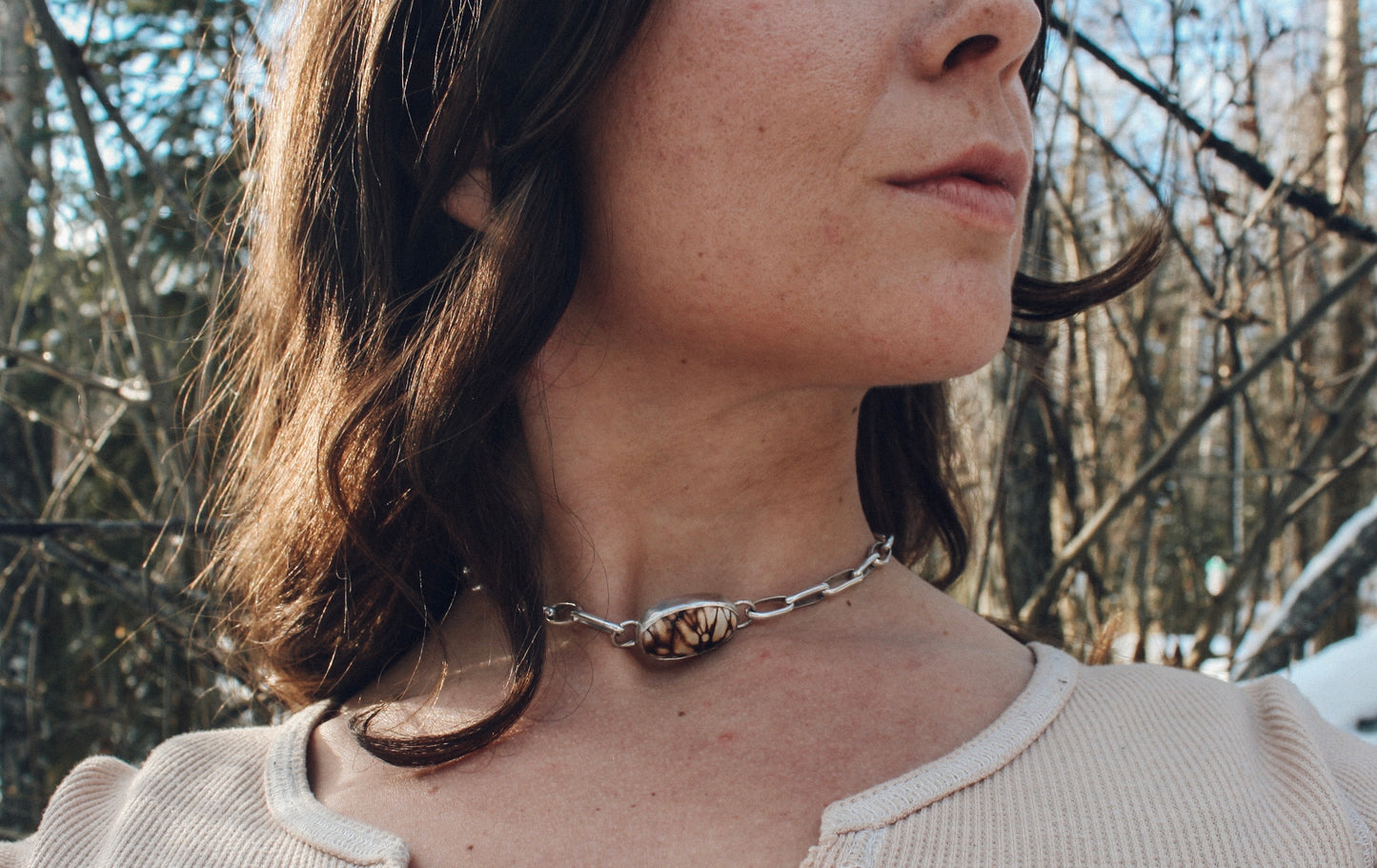 Lavender Varascite Necklace | Hand-fabricated Chain