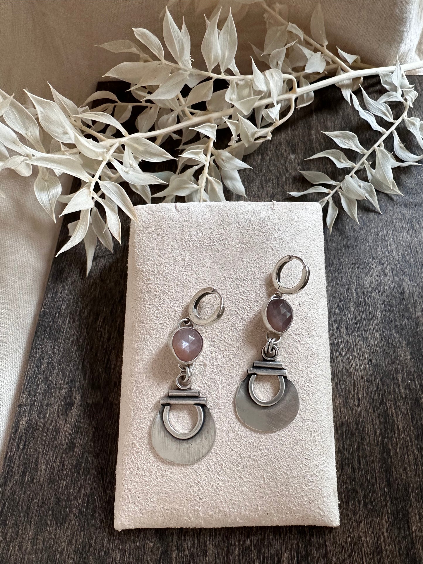 Chocolate Moonstone and Sterling Silver Earrings