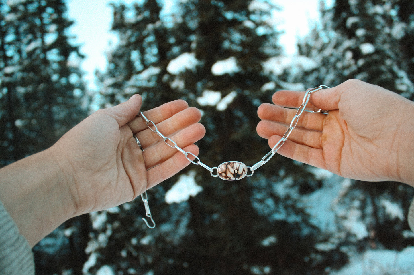 Lavender Varascite Necklace | Hand-fabricated Chain