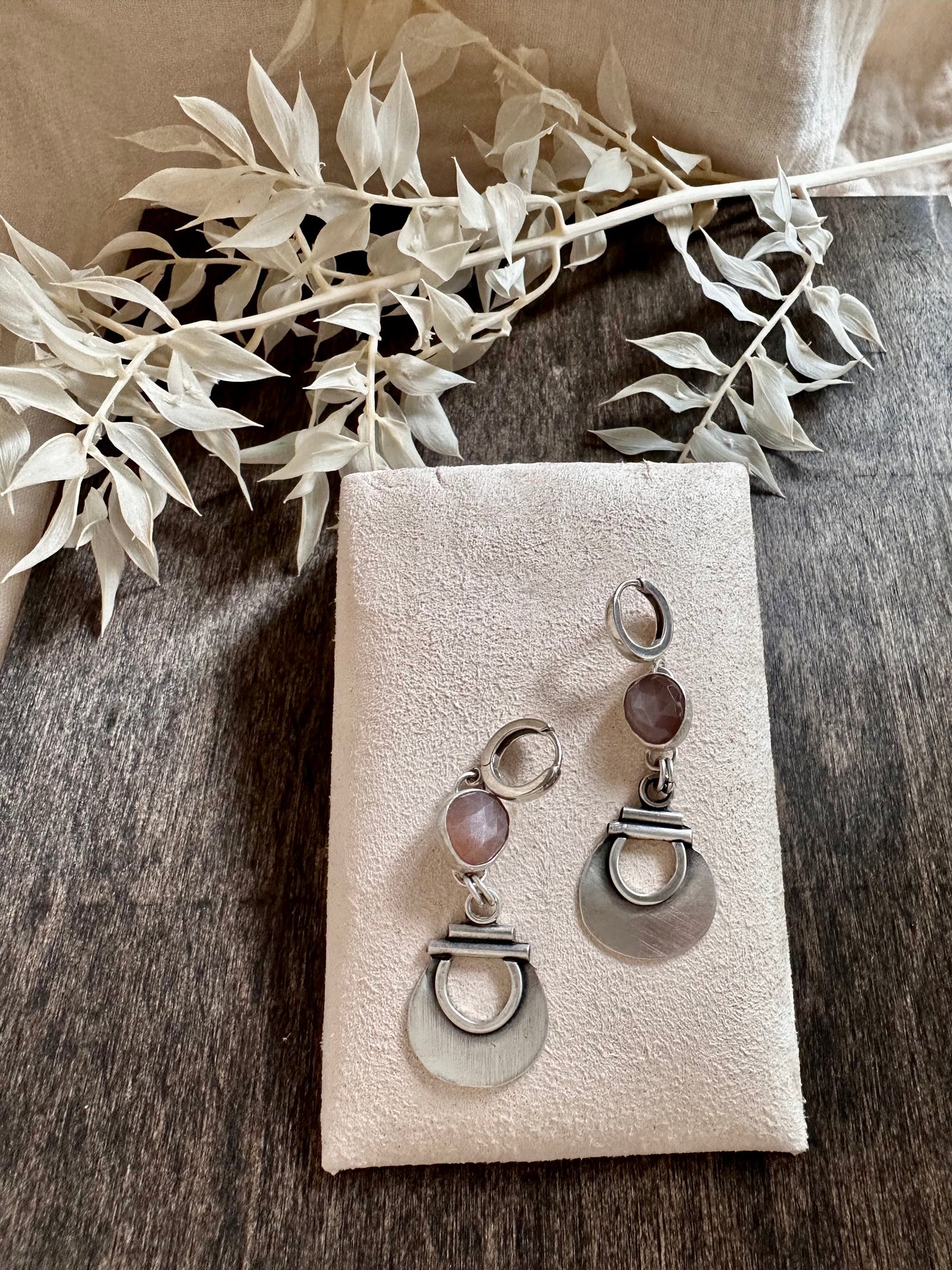 Chocolate Moonstone and Sterling Silver Earrings