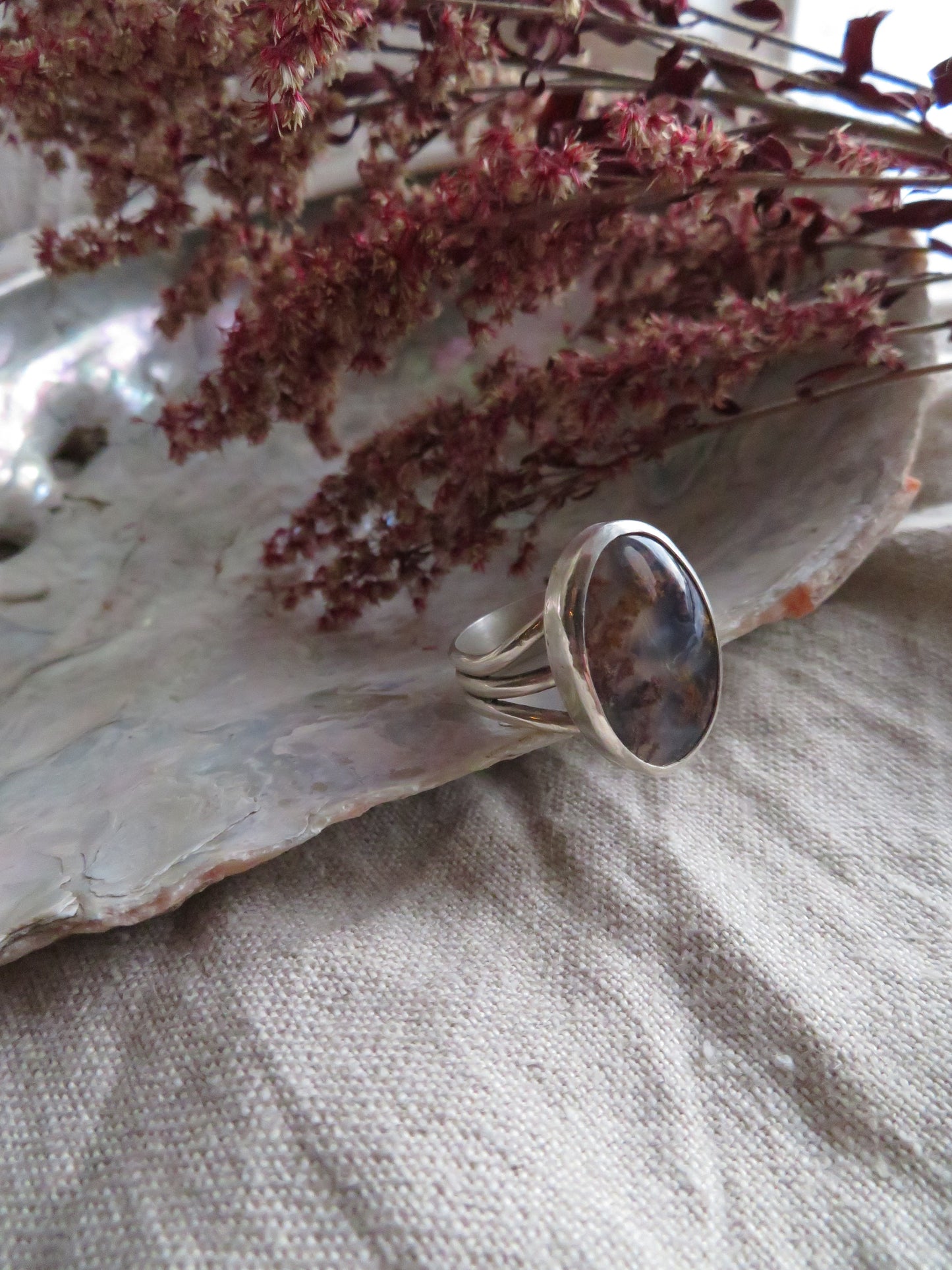 Moss Agate Ring - Size 9.25