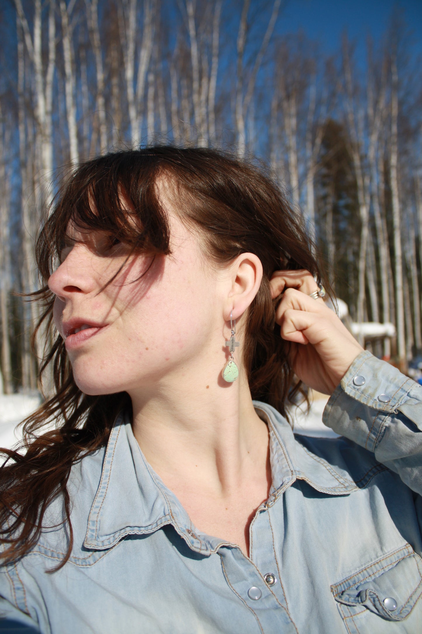 Turquoise Cross Earrings