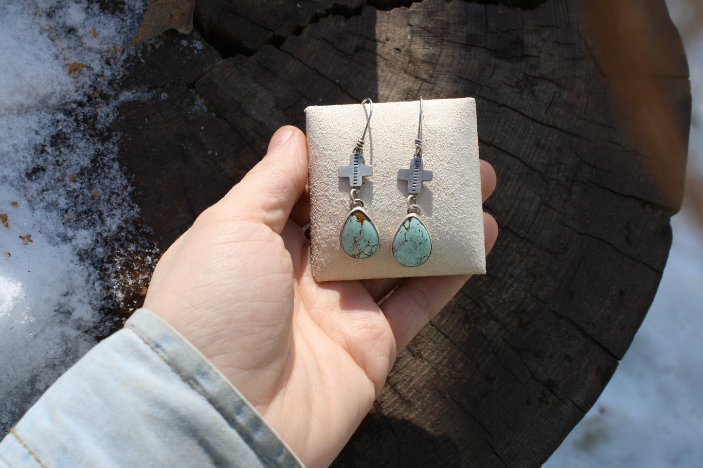 Turquoise Cross Earrings